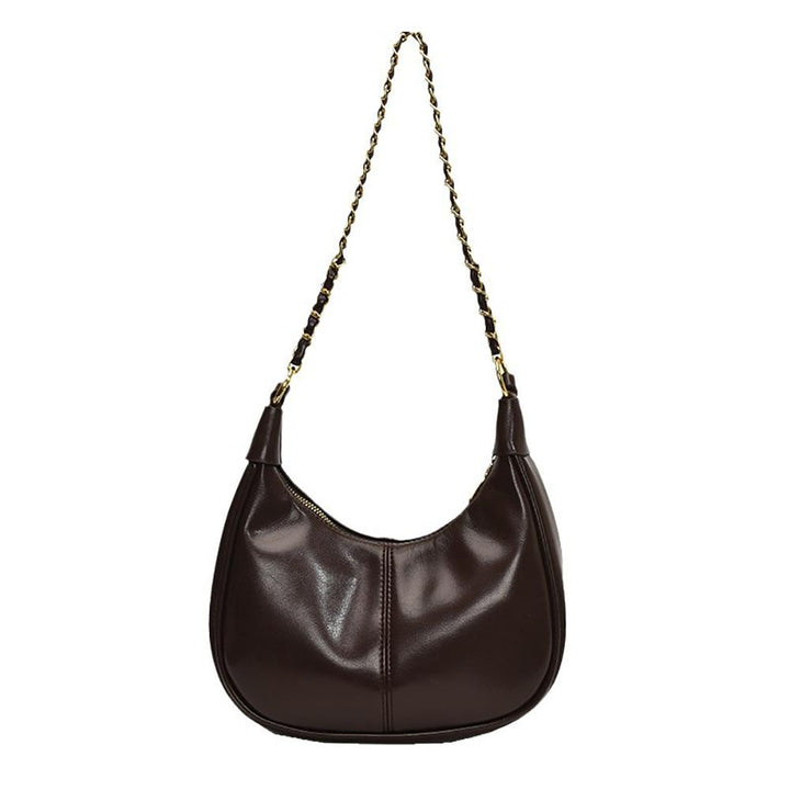 Coffee Solid One Handle Shoulder Bag