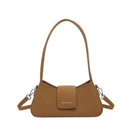 Brown Solid Two Handles Shoulder Bag