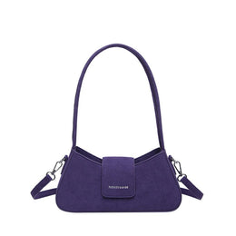 Purple Solid Two Handles Shoulder Bag