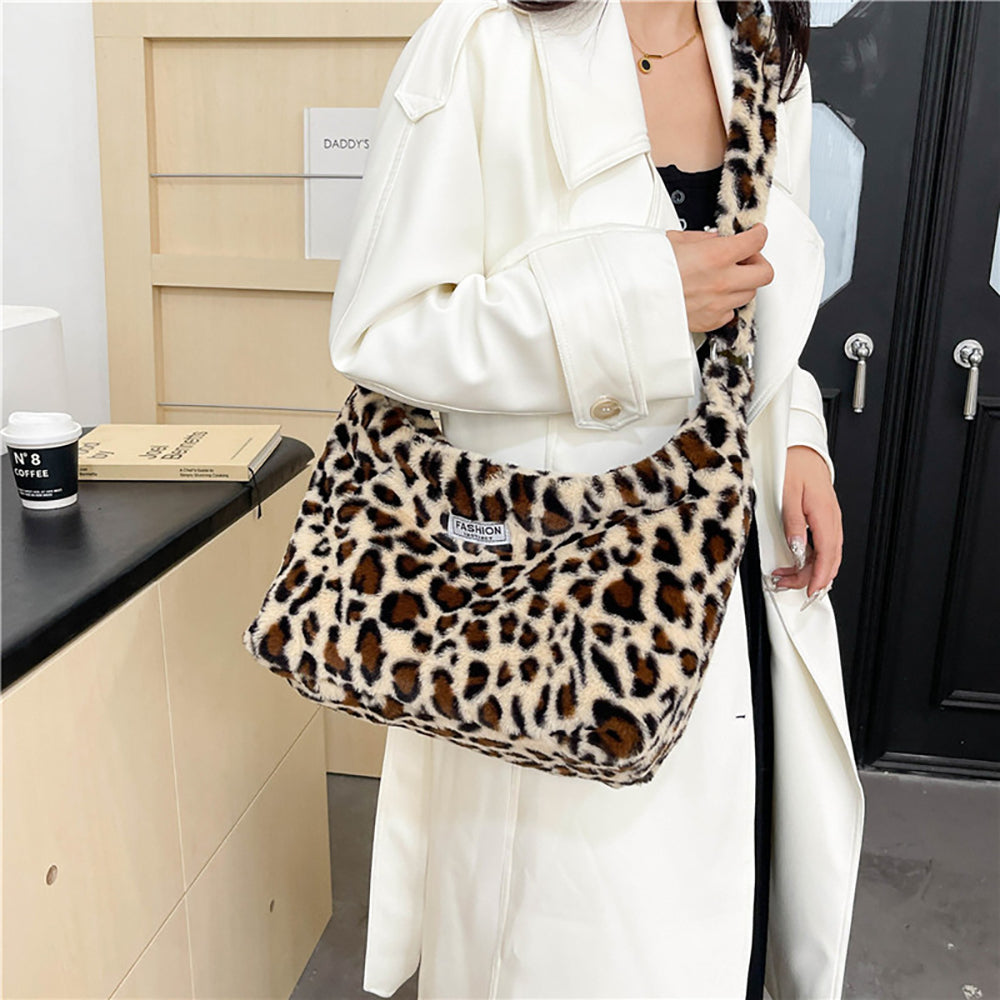 Khaki Printed One Handle Shoulder Bag