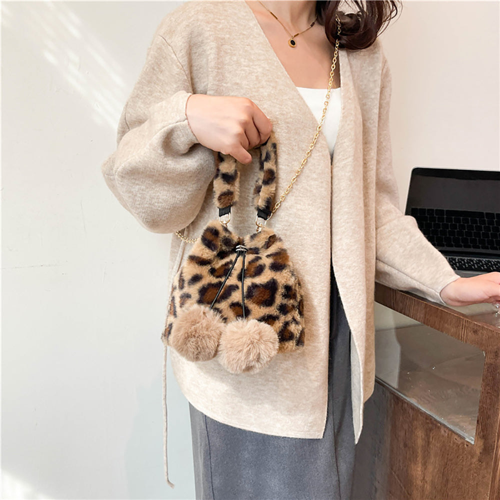 Brown Printed One Handle Shoulder Bag