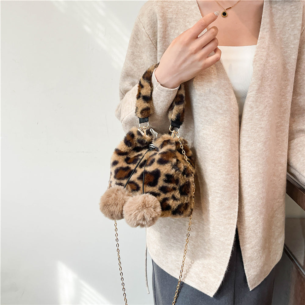 Brown Printed One Handle Shoulder Bag