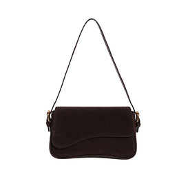 Coffee Solid One Handle Shoulder Bag