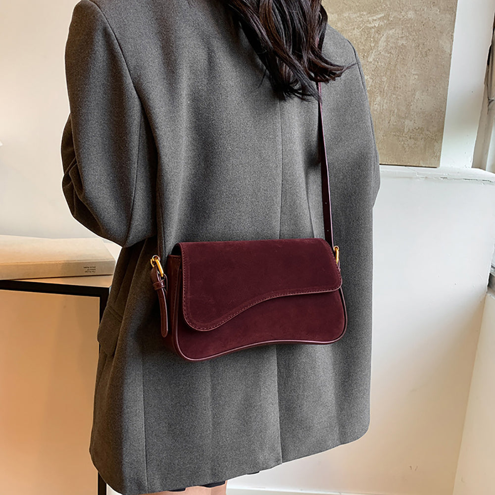 Maroon Solid One Handle Shoulder Bag