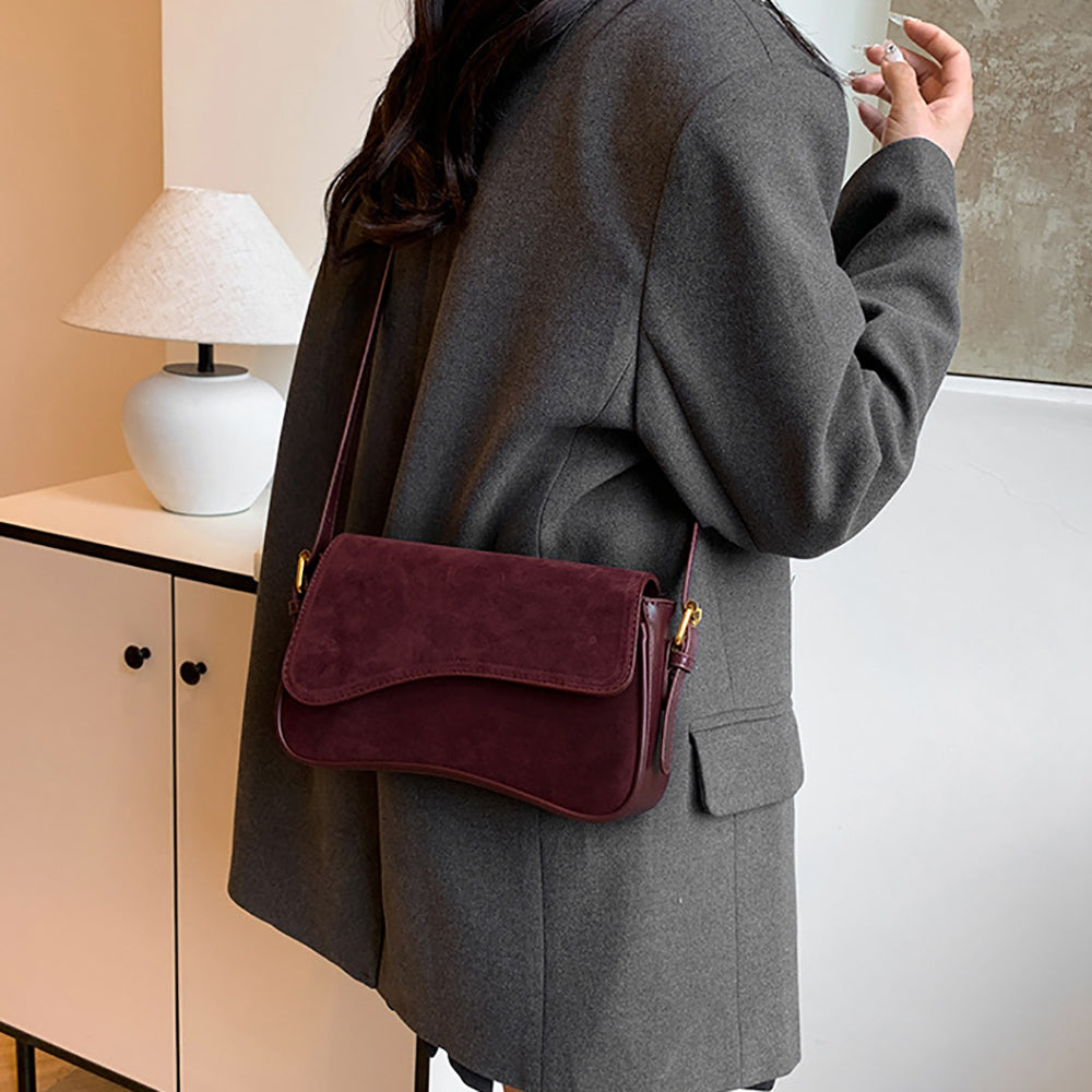 Maroon Solid One Handle Shoulder Bag