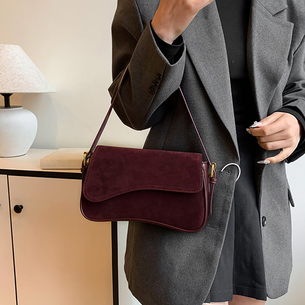 Maroon Solid One Handle Shoulder Bag