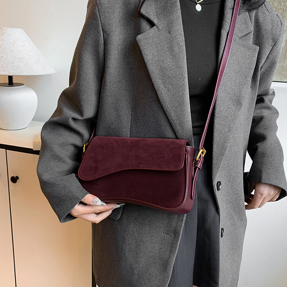 Maroon Solid One Handle Shoulder Bag