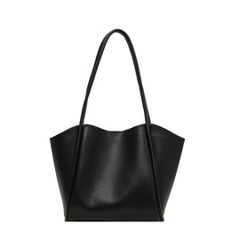 Black Solid One Handle Shoulder Bag