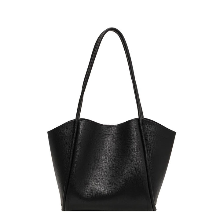 Black Solid One Handle Shoulder Bag