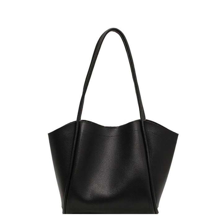 Black Solid One Handle Shoulder Bag