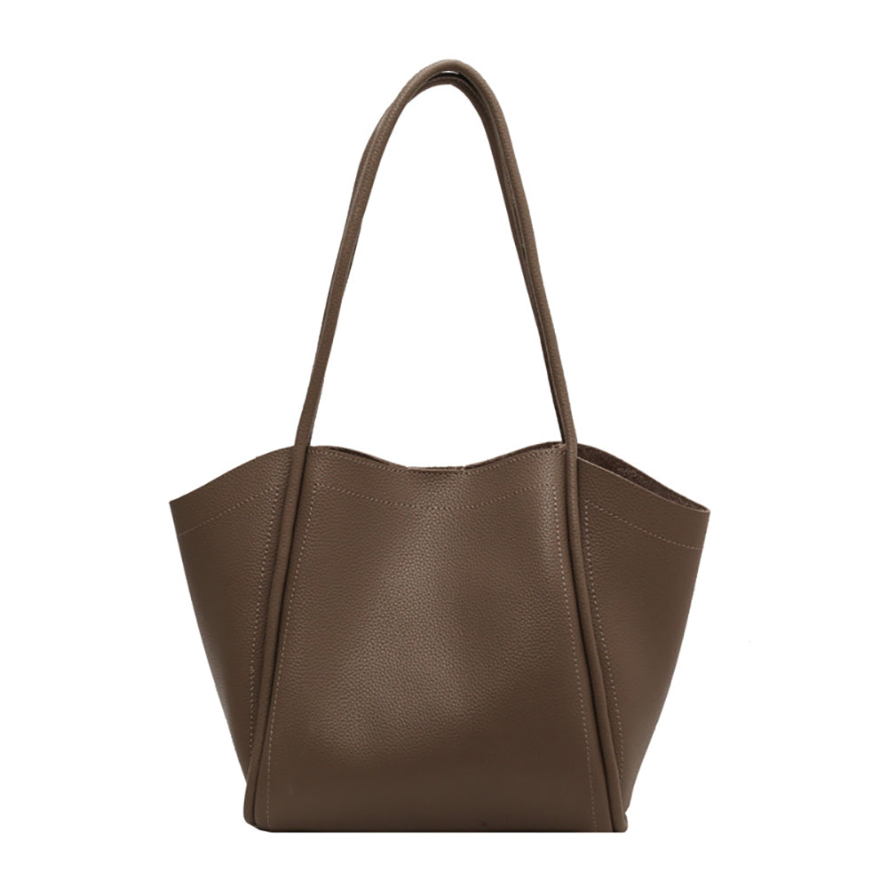 Grey Solid One Handle Shoulder Bag