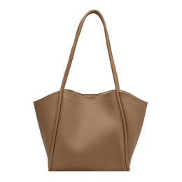 Khaki Solid One Handle Shoulder Bag