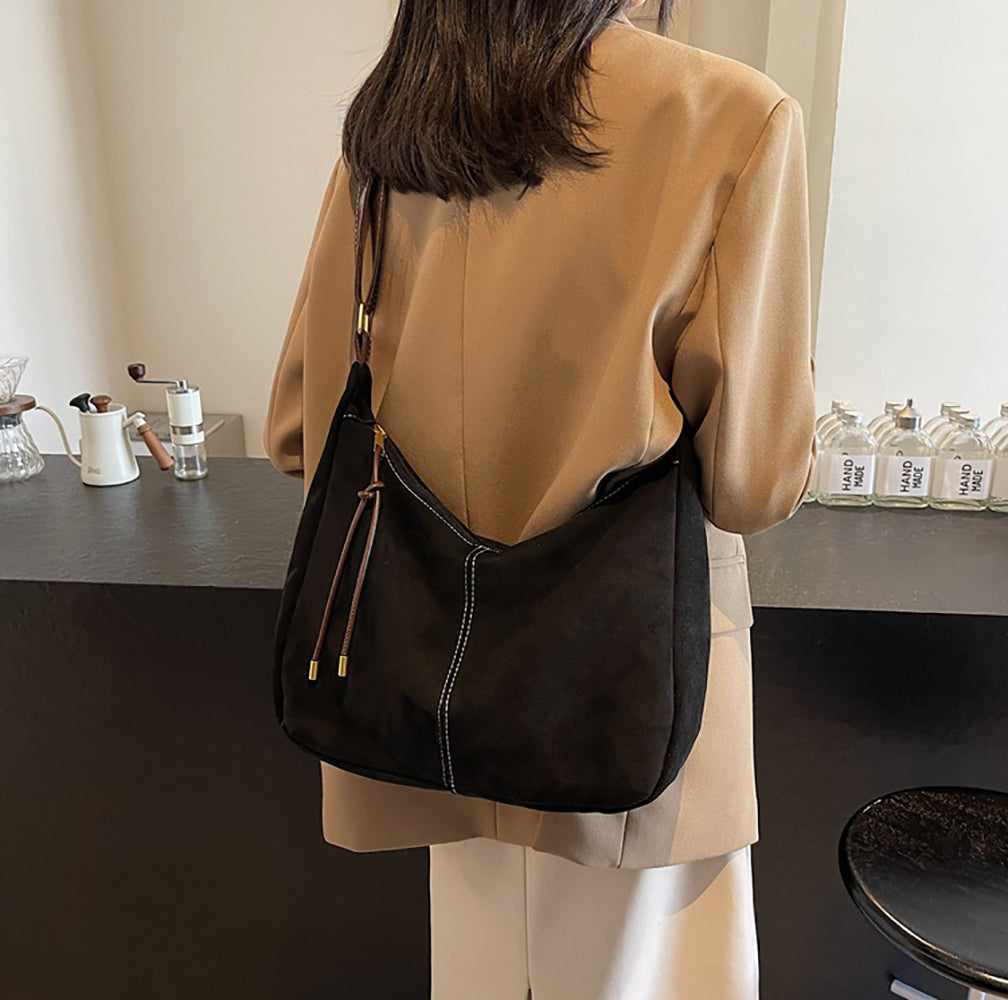 Suede Bucket Shoulder Bag