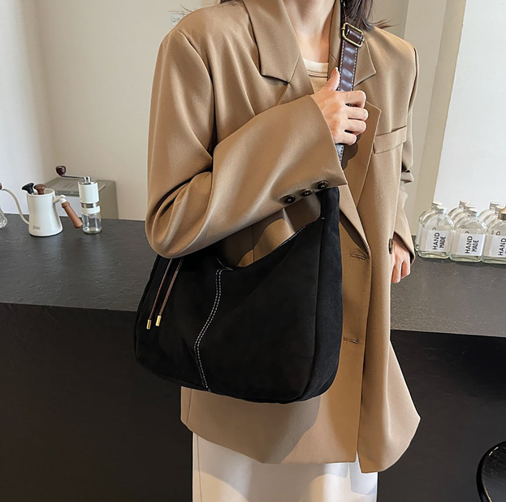 Suede Bucket Shoulder Bag
