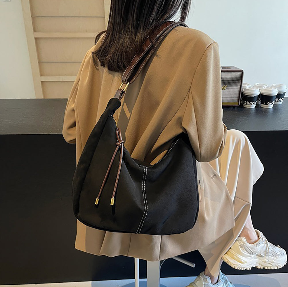 Suede Bucket Shoulder Bag