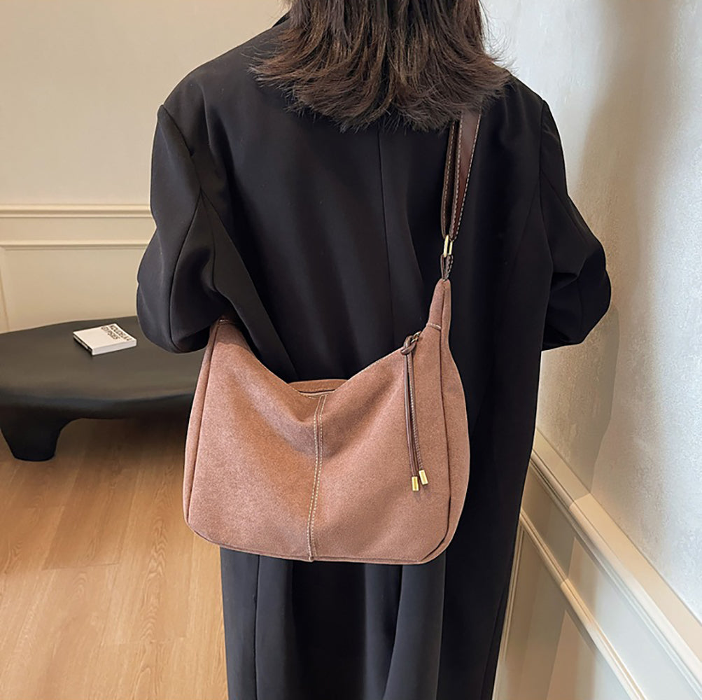 Suede Bucket Shoulder Bag