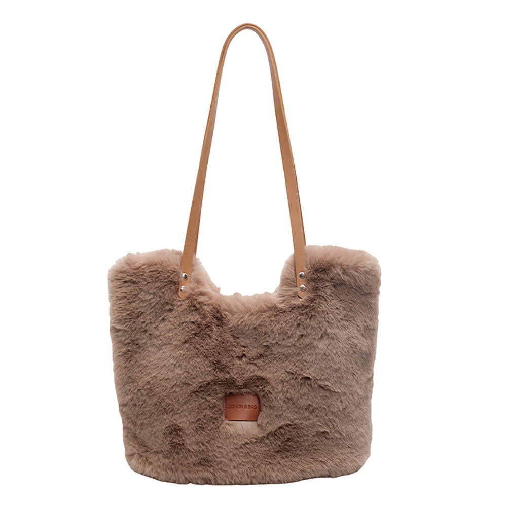 Brown Solid One Handle Shoulder Bag