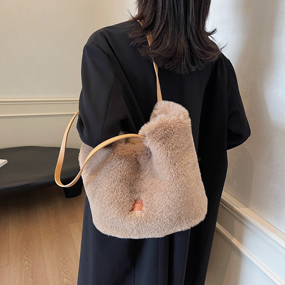 Brown Solid One Handle Shoulder Bag