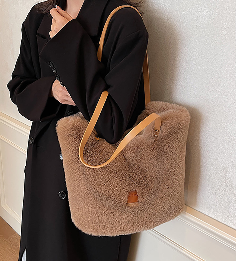 Brown Solid One Handle Shoulder Bag