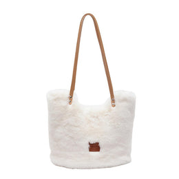 Off White Solid One Handle Shoulder Bag