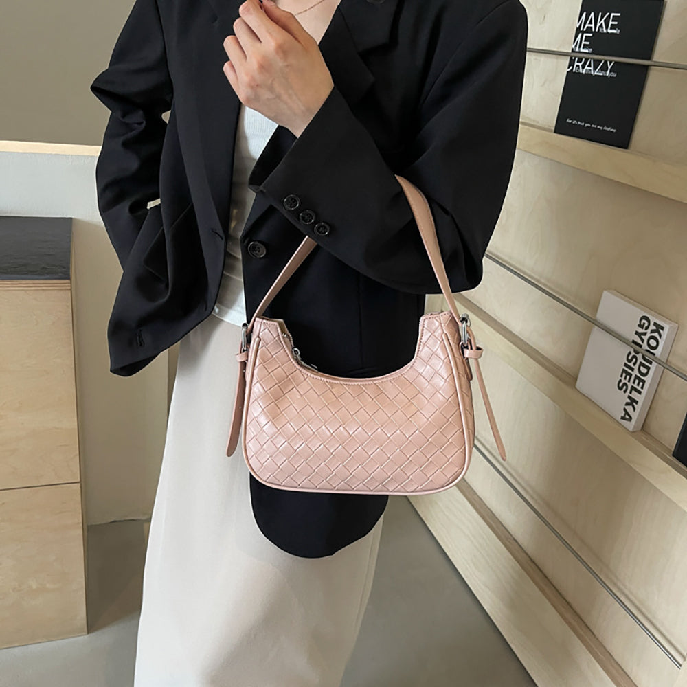 Women Textured Half Moon Handheld Bag