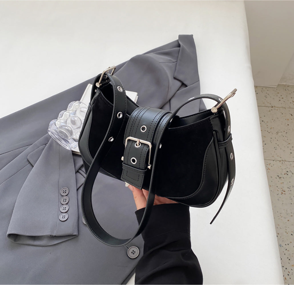 Women Solid Half Moon Sling Bag
