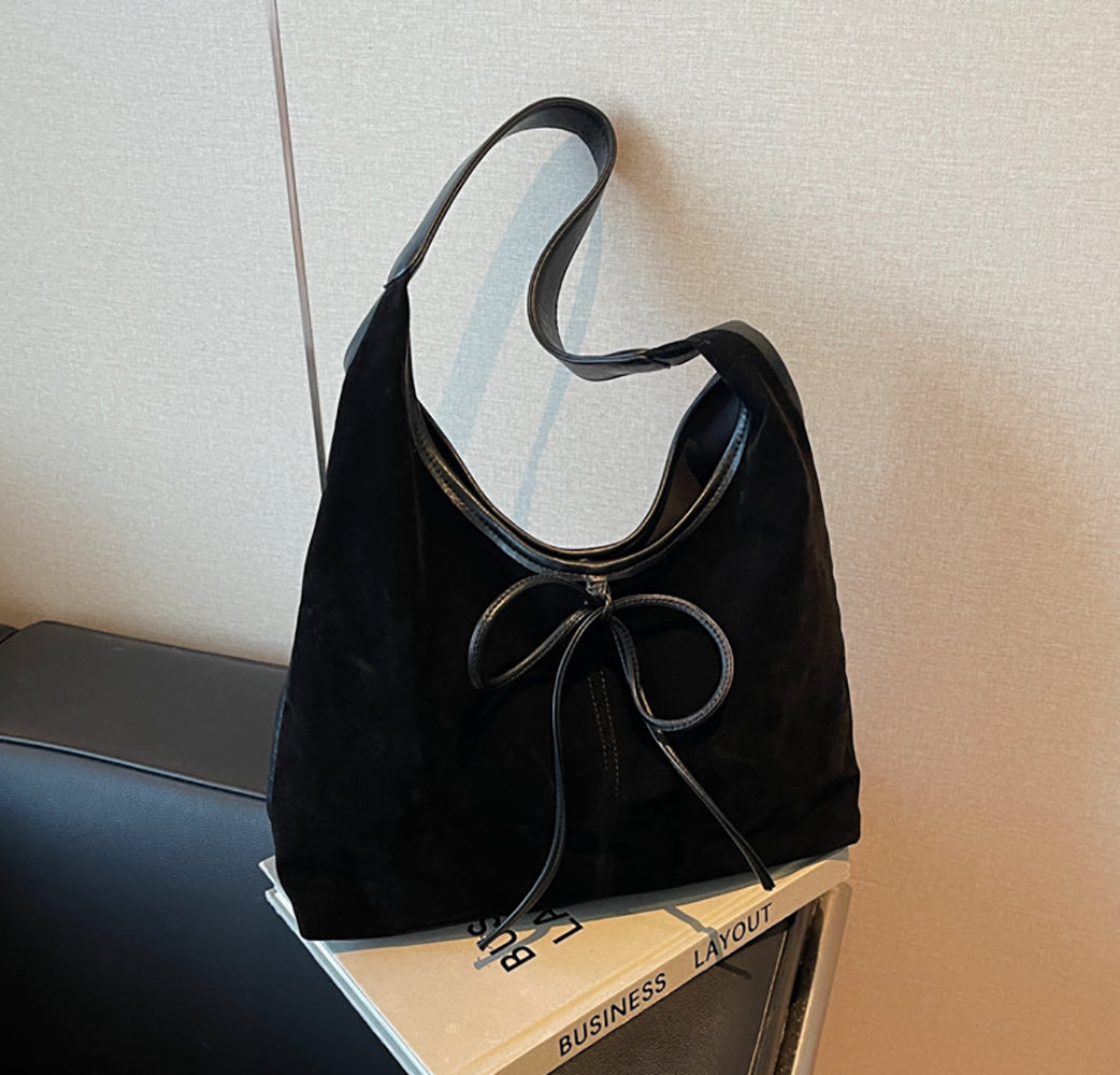 Suede Half Moon Shoulder Bag
