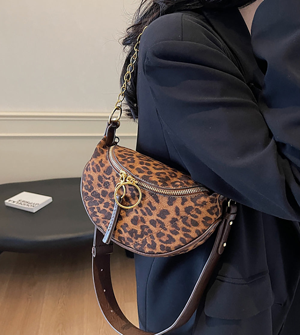 Black Printed Two Handles Shoulder Bag