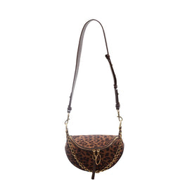 Coffee Brown Printed Two Handles Shoulder Bag