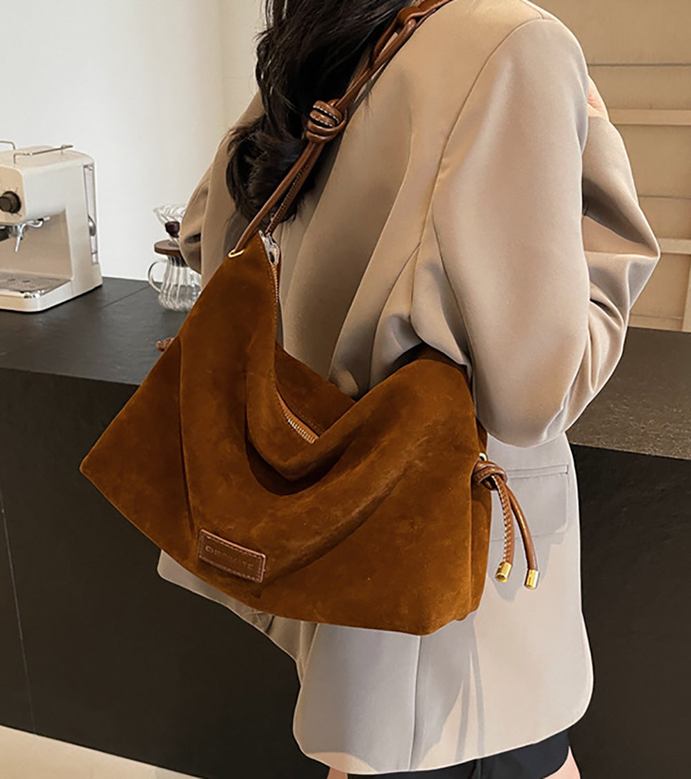 Brown Solid One Handle Shoulder Bag