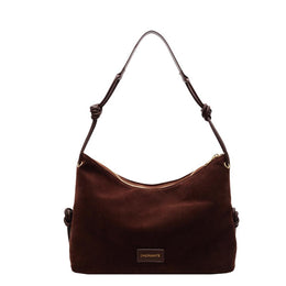 Coffee Solid One Handle Shoulder Bag