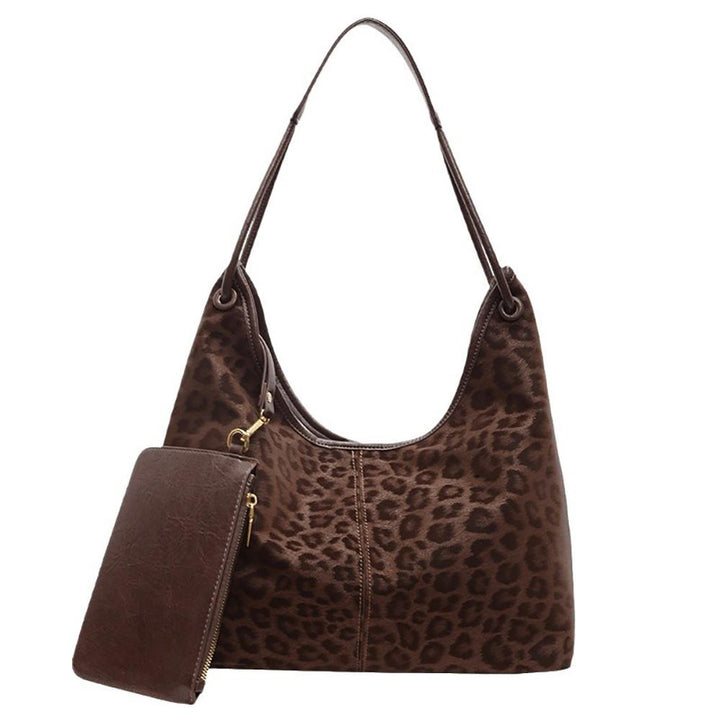 Brown Printed One Handle Shoulder Bag