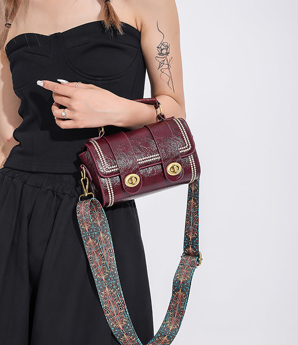 Maroon Solid Two Handles Shoulder Bag