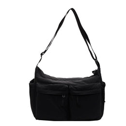 Black Solid One Handle Shoulder Bag