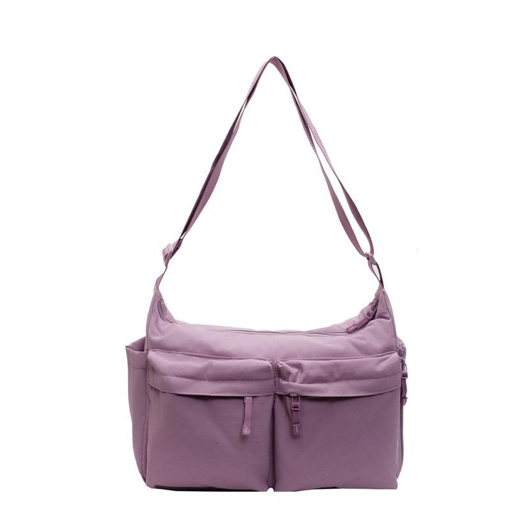 Purple Solid One Handle Shoulder Bag