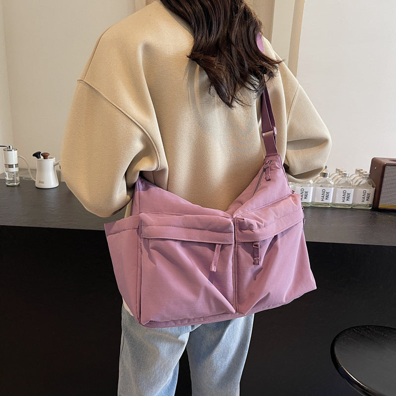 Purple Solid One Handle Shoulder Bag