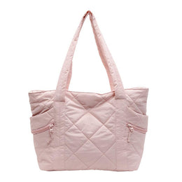 Pink Solid Two Handles Tote Bag