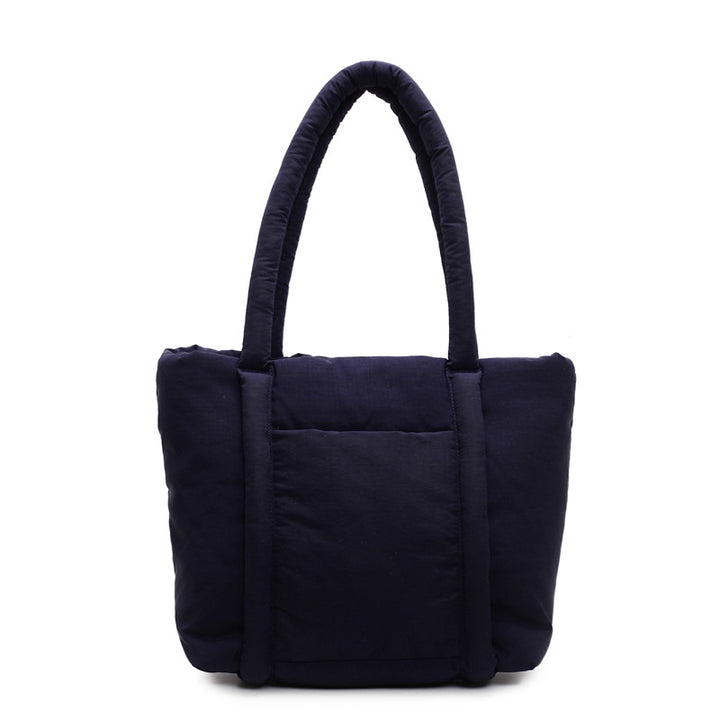 Blue Solid One Handle Tote Bag
