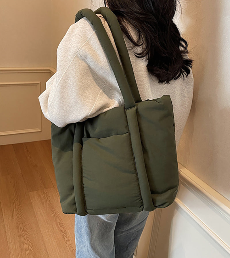 Green Solid One Handle Tote Bag