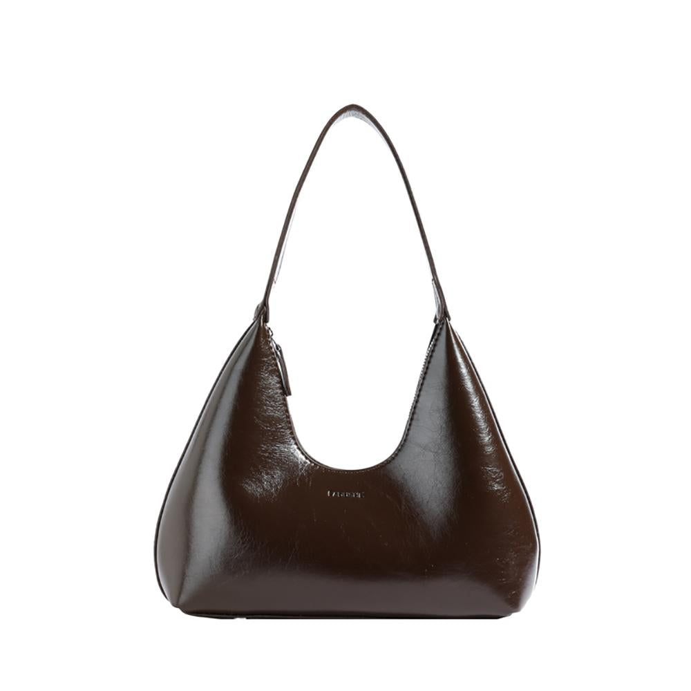 Coffee Solid One Handle Hobo Bag
