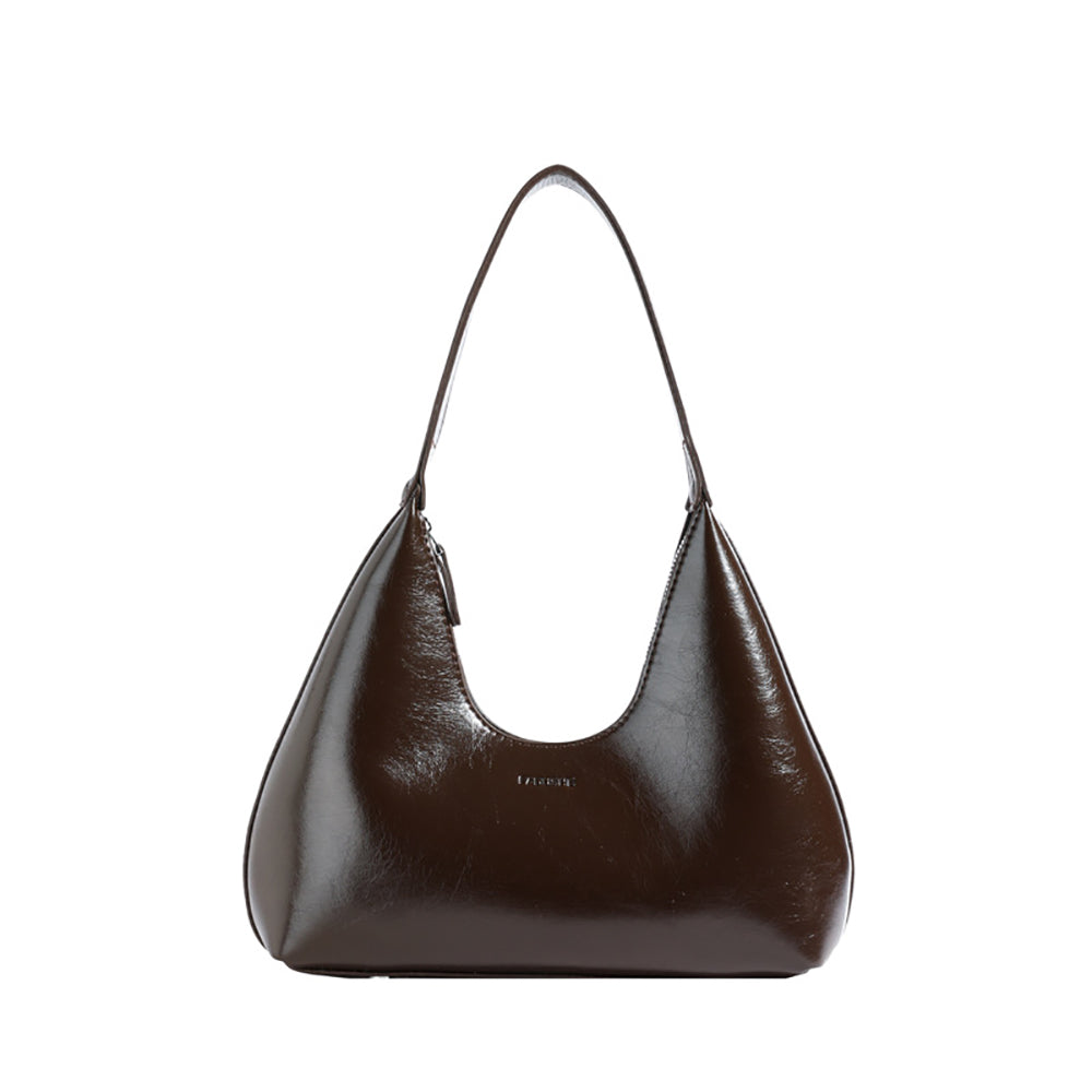 Coffee Solid One Handle Hobo Bag