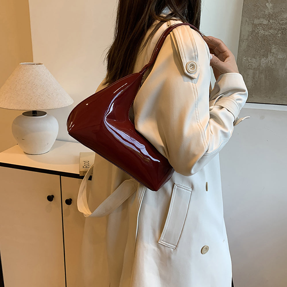 Maroon Solid One Handle Shoulder Bag