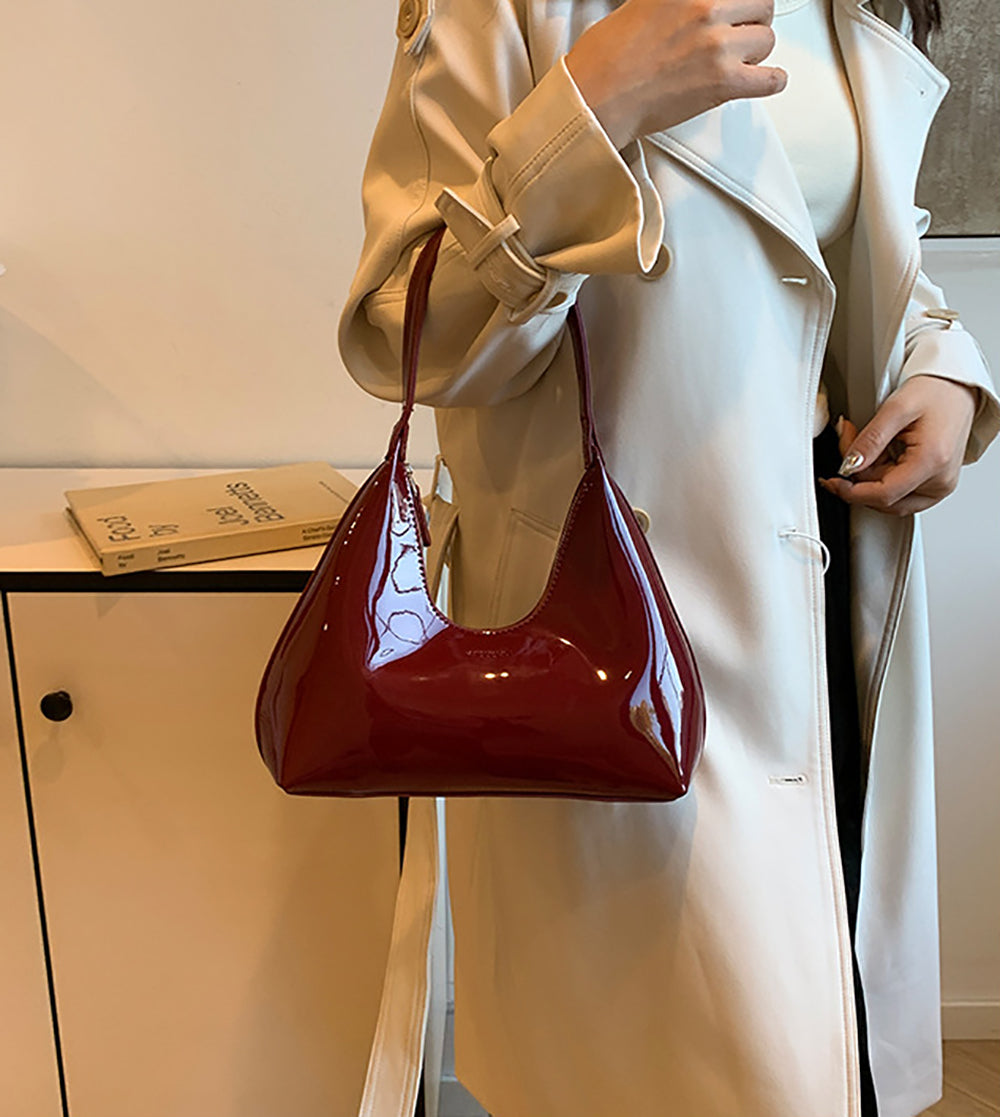 Maroon Solid One Handle Shoulder Bag