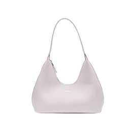 White Solid One Handle Shoulder Bag