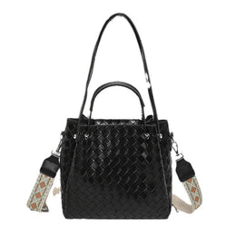 Women Geometric Textured Structured Satchel Bag