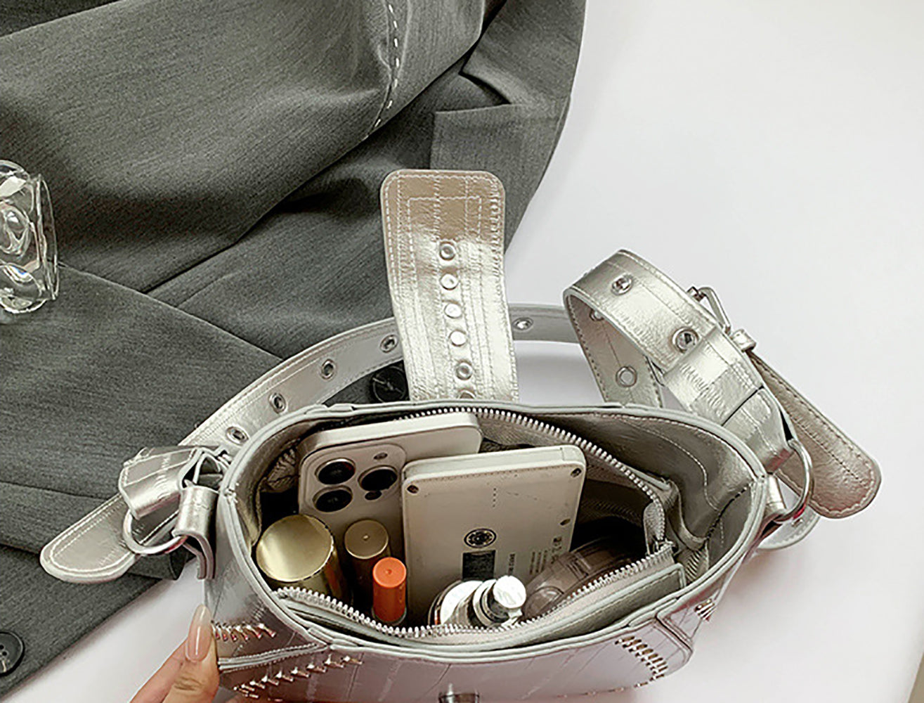Women Textured Structured Sling Bag