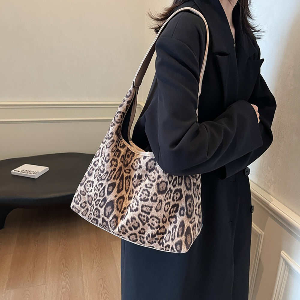 Khaki Printed One Handle Shoulder Bag