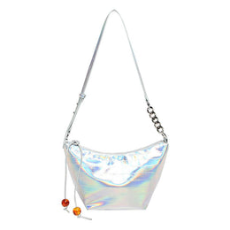 Women Solid Half Moon Sling Bag