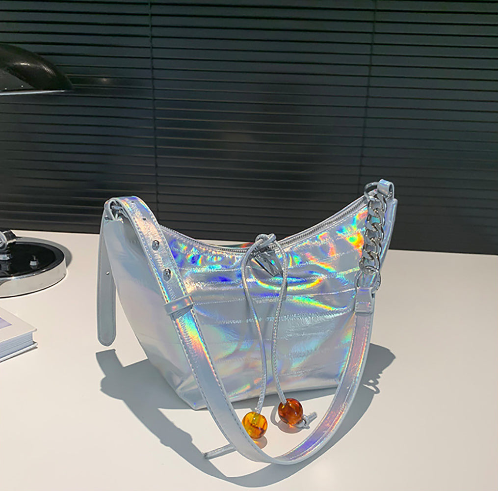 Women Solid Half Moon Sling Bag