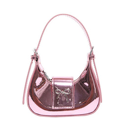 Pink Solid One Handle Shoulder Bag